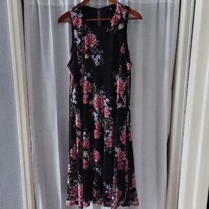 Torrid Black Floral Midi Dress